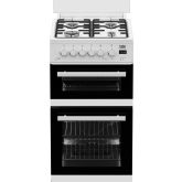 Beko EDG507W 50cm Twin Cavity Gas Cooker with Gas Hob - White