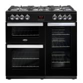 Belling 444411725  X90G 90cm Gas Rangecooker with Double Oven and Gas Hob - Black