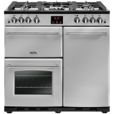 Belling 444411733  X90G 90cm Gas Rangecooker with Double Oven and Gas Hob - Silver