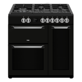 Creda C90RCDFCBL Range Cooker 90Cm Duel Fuel In Black 