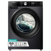 Hisense WF3S1043BB3 10.5Kg 1400 Spin Steam Washing Machine - Black
