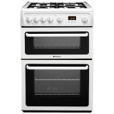 Hotpoint HAG60P 60cm Double Oven Gas Cooker White