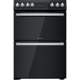 Hotpoint HDT67V9H2CB/UK Freestanding Electric Double Oven Cooker With Tilted Display In Black 