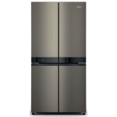 Hotpoint HQ9U1BL American 4 Door Style Fridge Freezer - Black Steel