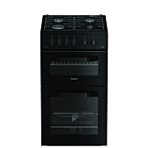 Hotpoint HTG5GCB 50cm Double Oven Gas Cooker Black