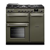 Rangemaster AURA90DFP/19329 Aura 90cm Dual Fuel Riverbed - Brushed Nickel