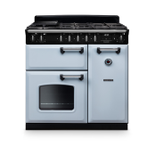 Rangemaster CL90DFPMSB/CM1 14153 Classic 90Cm Dual Fuel Range Cooker Misty Blue / Chrome, A Rated
