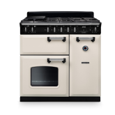 Rangemaster CL90DFPPCR/CM1 14151 Classic 90cm Dual Fuel Range Cooker Pale Cream / Chrome, A Rated