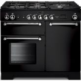 Rangemaster KCH100DFFBL/C Kitchener 100 Dual Fuel Black And Chrome 98790