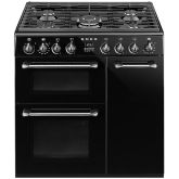 Smeg BU93BL Burghley 90Cm Duel Fuel Range Cooker In Black