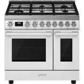 Smeg CPF92GMWH Portofino 90Cm Duel Fuel Range Cooker In White 