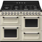 Smeg TR4110P1 110cm Victoria Dual Fuel Range Cooker Cream