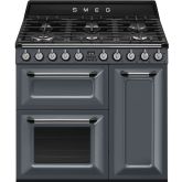 Smeg TR93GR 90cm Victoria Dual Fuel Range Cooker Slate Grey