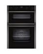 Neff U1ACE2HG0B 59.4cm Built In Electric Double Oven - Black with Graphite Trim