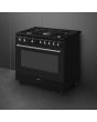 Smeg Concert CX91GMBL 90cm Dual Fuel Range Cooker wtih Gas Hob - Black