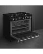 Smeg Concert CX91GMBL 90cm Dual Fuel Range Cooker wtih Gas Hob - Black