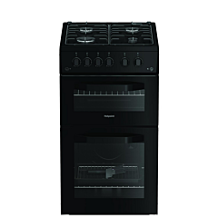 Hotpoint HTG5GCB 50cm Double Oven Gas Cooker Black