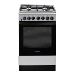 Indesit Click&Clean IS5G4PHSS 50cm Dual Fuel Cooker - Silver