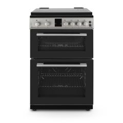 Montpellier MDOG60LS 60cm Gas Double Oven With Lid Silver - LPG Jets Included