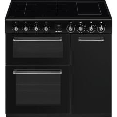 Smeg CX93IMBL 90cm Concert Electric Range Cooker with Induction Hob Top Black