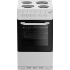 Zenith ZE503W 50cm Single Oven Electric Cooker with solid plate - hob White- A Energy Rated