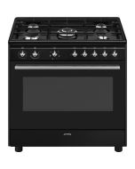 Smeg Concert CX91GMBL 90cm Dual Fuel Range Cooker wtih Gas Hob - Black 