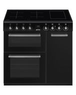 Smeg CX93IMBL 90cm Concert Electric Range Cooker with Induction Hob Top Black