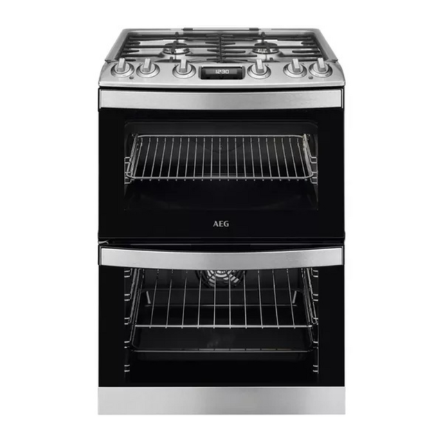 AEG CKB6541ACM 60cm Double Oven Cooker Gas Hob SS
