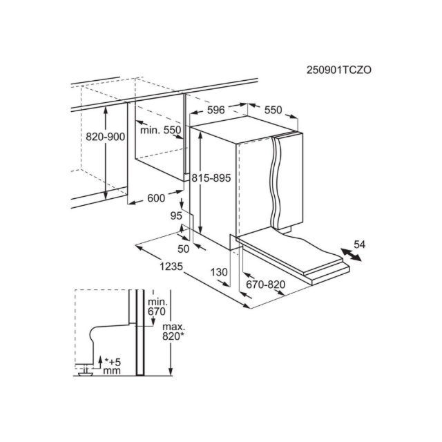 Aeg GI8200A1SN 8000 SatelliteClean Pro Built in Dishwasher 60 cm 