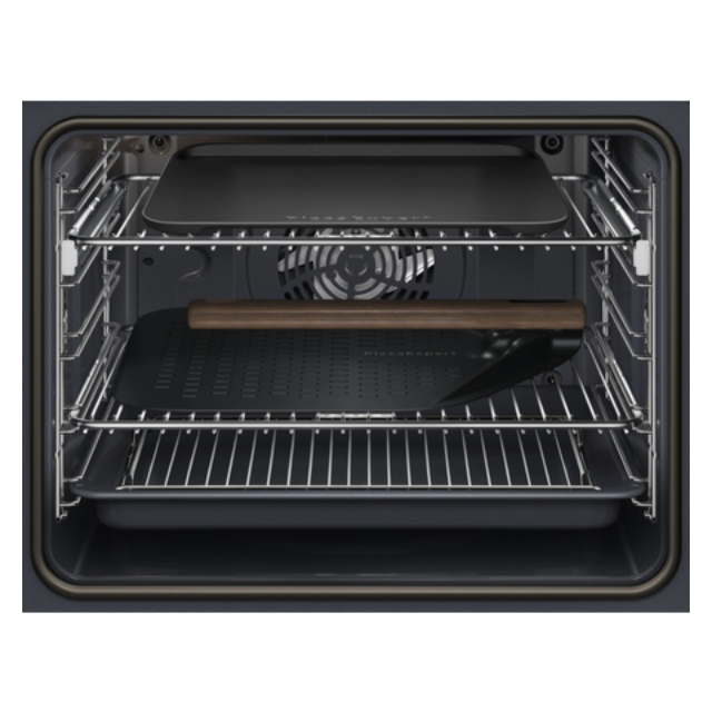 Aeg GX7PB63FSB 59.6cm Built In Electric Single Oven - Gloss Black with Steel Trim