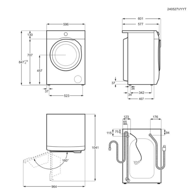 Aeg LFED61844B 8Kg 1400 Spin Washing Machine