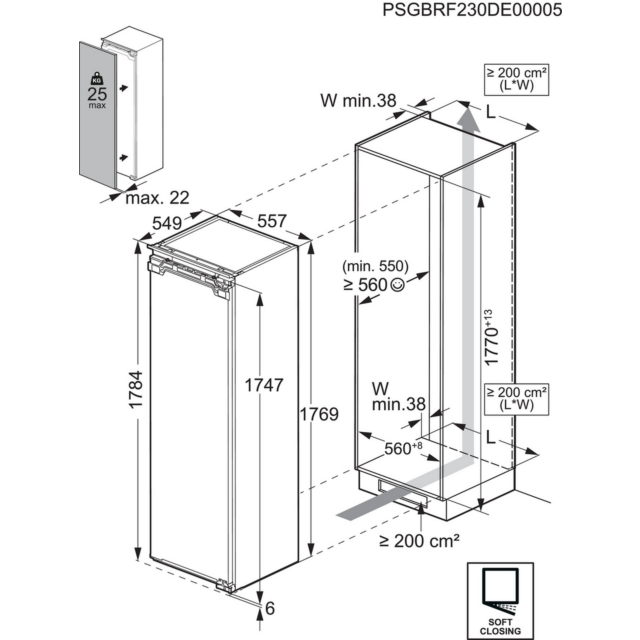 AEG NSK6D181EC Integrated Larder Fridge with Fixed Hinge