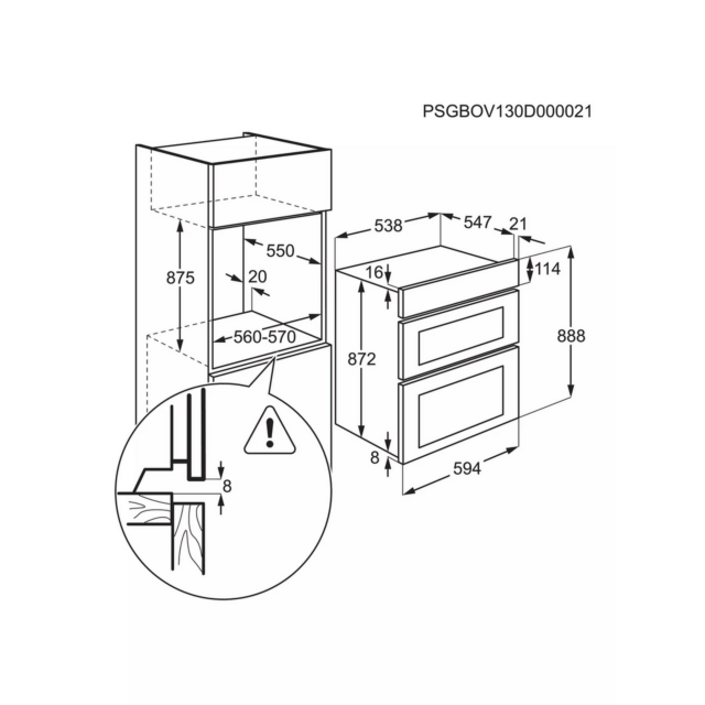 AEG OU5NP20B Dual Oven with Hot Air Convection