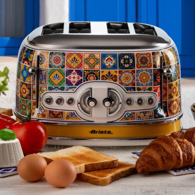 Ariete 00C01560PARAS Ar1561 4 Slice Positano Design Toaster