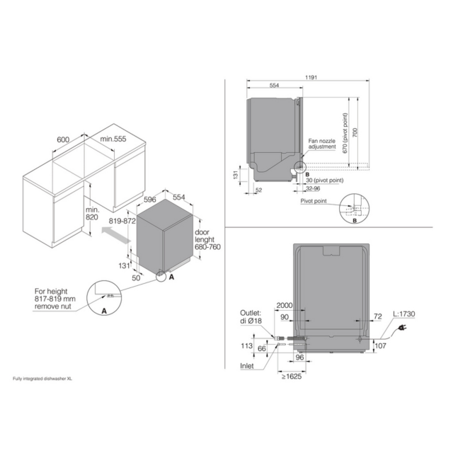 ASKO DFI545N.UK Integrated Dishwasher 14 Place Settings