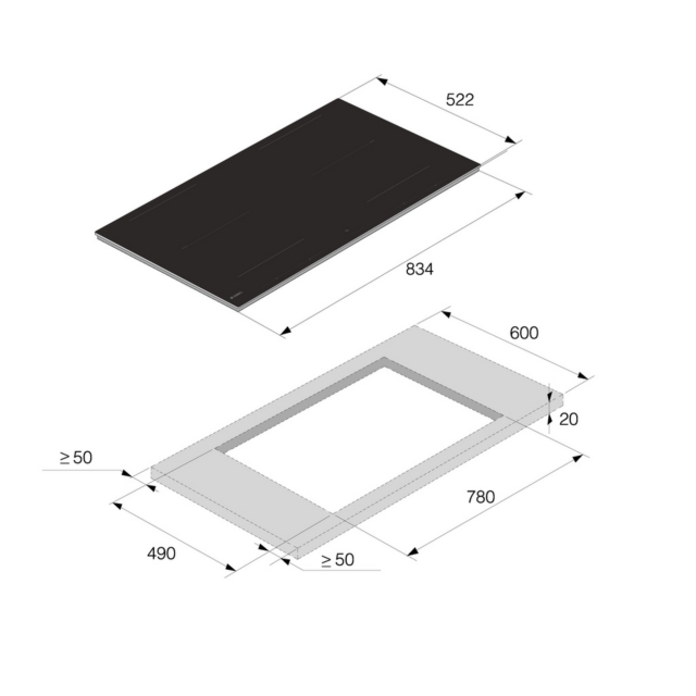 Asko HIHD854MM 90cm 4 Zone Induction Hob Black