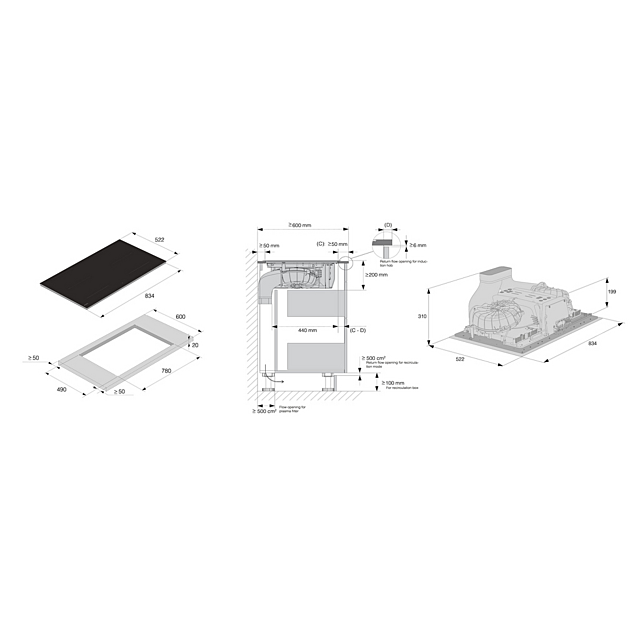 Asko HIHD854MM 90cm 4 Zone Induction Hob Black