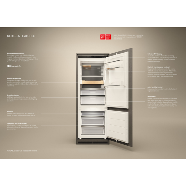 ASKO RBC576DNC1.UK 60/40 Integrated No Frost Fridge Freezer