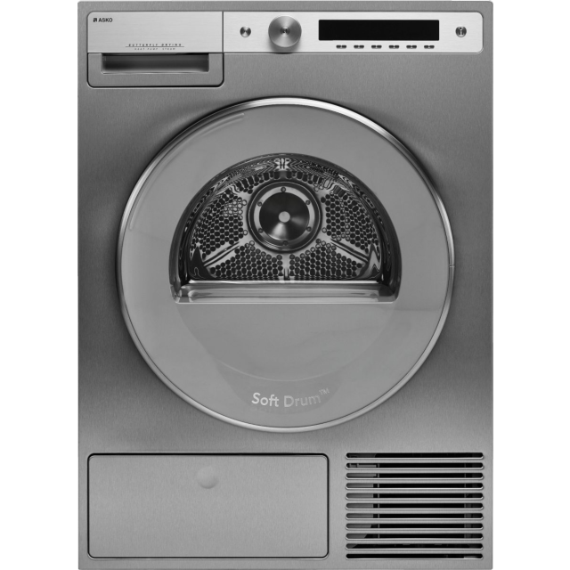 Asko T608HX_S_UK 8Kg Heat Pump Tumble Dryer - Stainless Steel