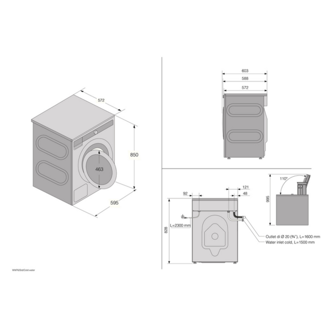 ASKO W5096RG.UK 9kg Spin Washing Machine Graphite Black