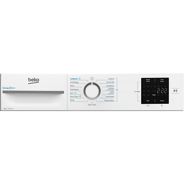 Beko BMN3WT3841W 8kg 1400 Spin RecycledTub Washing Machine - White