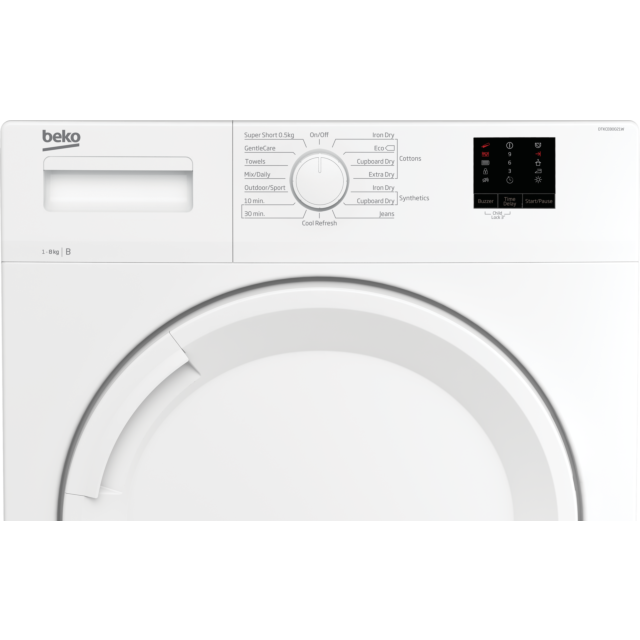 Beko DTKCE80021W 8kg Condenser Tumble Dryer with Sensor Programmes - White