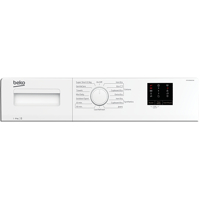 Beko DTKCE80021W 8kg Condenser Tumble Dryer with Sensor Programmes - White