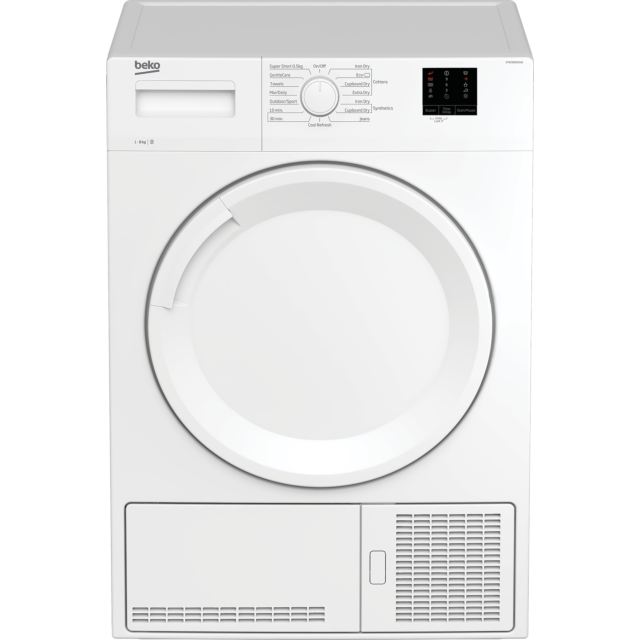 Beko DTKCE80021W 8kg Condenser Tumble Dryer with Sensor Programmes - White