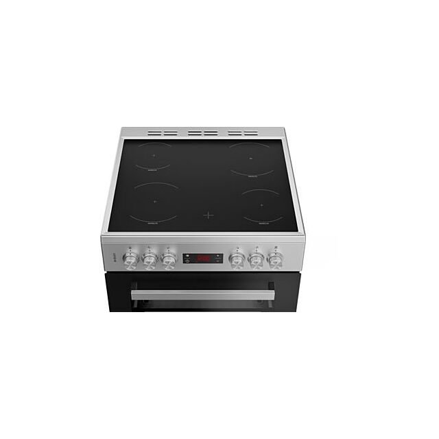 Beko EDC634S 60cm Double Oven Electric Cooker with Ceramic Hob - Silver