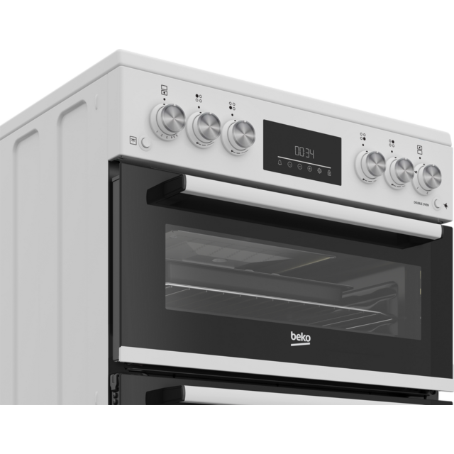 Beko EDG6231W Double Oven Gas Cooker with Gas Hob - White