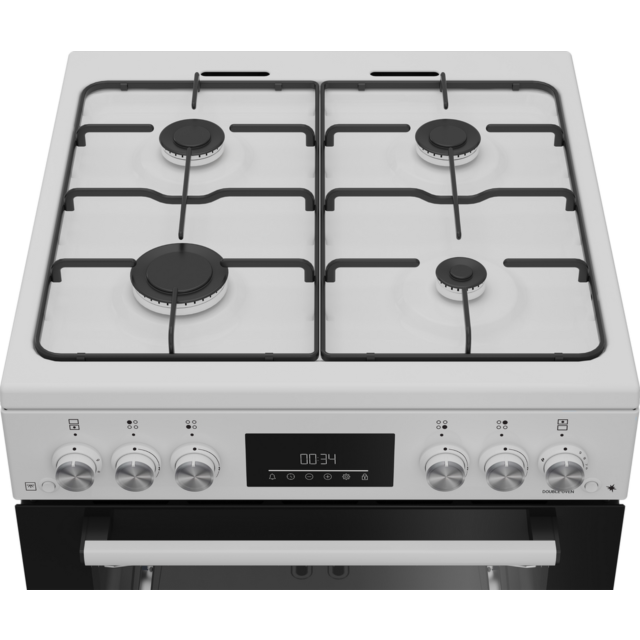 Beko EDG6231W Double Oven Gas Cooker with Gas Hob - White