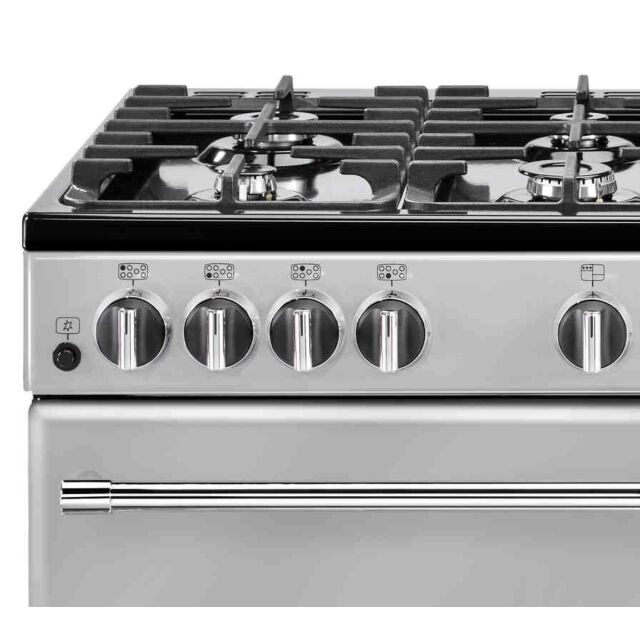 Belling 444411736  X110G 100cm Gas Rangecooker with Double Oven and Gas Hob - Silver