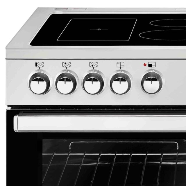 Belling 444444085 100E 99.6cm Electric Rangecooker with Triple Oven and Ceramic Hob - Stainless Steel