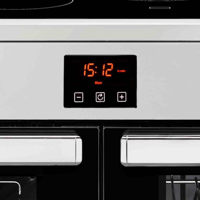 Belling 444444085 100E 99.6cm Electric Rangecooker with Triple Oven and Ceramic Hob - Stainless Steel